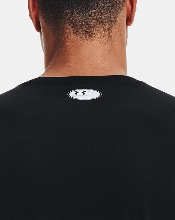 Men's HeatGear® Fitted Long Sleeve, Black, pdpMainDesktop image number 3